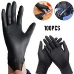 product_image_name-Generic-Gants En Latex Noirs Non Poudrés Gants De Protection Jetables Non Stériles - Grands - 100 Pièces-1