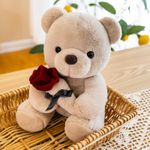 Generic Ours en Peluche 25 cm avec Rose - image 2