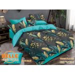 Belle  Drap De Lit-trois Places 2-drap+2taie Oreiller bleu noir motifs