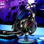 product_image_name-Generic-Casque De Jeu Rvb Avec Microphone, Son Surround, Casque USB Filaire, Pour PS5, PC, Ordinateur Portable, Téléphone Portable-5