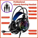 product_image_name-Generic-Casque De Jeu Rvb Avec Microphone, Son Surround, Casque USB Filaire, Pour PS5, PC, Ordinateur Portable, Téléphone Portable-8