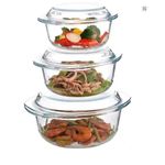 product_image_name-Generic-Chic Lot de 3 cocottes rondes en verre trempé avec couvercles, pour four, congélateur et lave-vaisselle-1