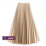 product_image_name-Machislet-Jupe plissée en chiffon taille haute élastique pour femmes, midi à balancer en ligne A - Abricot-2