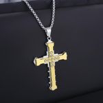 product_image_name-Fashion-Hommes Bijoux Golden Cross Diamond Necklace-3