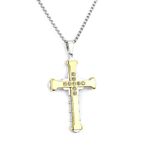 product_image_name-Fashion-Hommes Bijoux Golden Cross Diamond Necklace-4