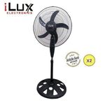 Ilux 2 Ventilateurs 18 Pouces - LXF-1865 - 5 Hélices - Noir
