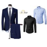 product_image_name-Fashion-Costume Simple 2 Pieces  - Bleu + 2 Chemises-1