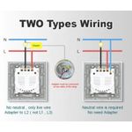 product_image_name-Generic-Interrupteur tactile mural Moes WiFi RF433 Aucun fil neutre nécessaire Vie intelligente sans fil/Tuya App Relais Statut et interrupteur de rétro éclairage description-6