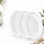 Generic Lot de 3 Plats Ovales en Céramique – Blanc