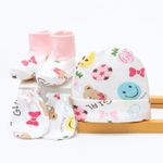 Generic Ensemble Bébé 3 Pièces – Bonnet + Moufles + Chaussons
