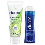 product_image_name-Durex- - Lot de 2 Gels Lubrifiants Intimes - Lubrifiant Naturel Original à base d'eau 100 ml - Gel Lubrifiant Sexuel Intime Sensitive 50 ml-1