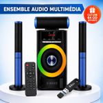 Generic Système multimédia avec 3 enceintes, télécommande - Clé USB 64 Go offerte
