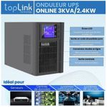 TOPLINK Onduleur Online UPS 3KVA/2400W - Noir