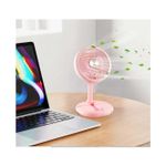 Generic Chic Ventilateur Pliable Rechargeable Usb à Main avec Support de Cellulaire Ventilateur de Bureaurose - image 4