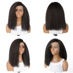 Generic Perruque frontale en dentelle de 14 pouces courte et frisée droite - image 2
