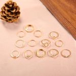 product_image_name-Fashion-Ensemble De Bagues Pour Femmes, Bijoux En Cristal, Cadeau, Or, 13 Pièces/ensemble-6