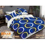 Belle Lot de 2 Draps et 2 Taies - Confort et Élégance pour Lit 3 Places-Bleu-blanc