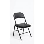 CHAISE PLIANTE NOIRE REMBOURRÉE