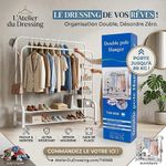 Étagère double pôle hanger TW-668 pour vêtements et chaussures 