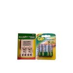 Allight 4 Piles Rechargeables AA + Un Chargeur - Multicolore