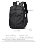 product_image_name-Fashion-Sac à dos de randonnée léger et imperméable en nylon, résistant, avec port de recharge USB (gris)-2