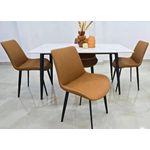 Ensemble 5 Pièces Paul: 1 Table en marbre + 4 Chaises/Salle à Manger