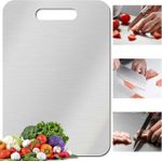 product_image_name-Generic-Planche à découper en titane - En acier inoxydable des deux côtés - Sans BPA - Pour la cuisine, la viande, le pain, les légumes, les fruits (29 x 20 cm)-1