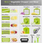 product_image_name-Generic-Mandoline de Cuisine Professionnelle 19-en-1 - Hachoir & Coupe-Légumes Multifonctionnel, Lames Interchangeables Acier Inoxydable - Tranche, Coupe-Dés & Julienne (Récipient de Collecte)-5
