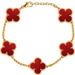 bracelet  rouge élégante or plaquer