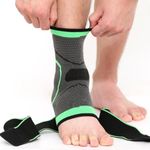 Generic Chevillère de Sport Professionnelle STRAP-X - Maintien Ajustable & Compression 3D - Noir/Vert
