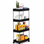 Generic Étagère de Rangement Mobile à 4 Niveaux avec Roulettes