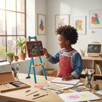 product_image_name-Generic-Tableau sur Chevalet pour Enfant - Ardoise Créative pour Dessin et Apprentissage-5