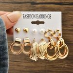 product_image_name-Fashion-Boucle d’oreille à la mode et minimaliste six pièces set - or-1