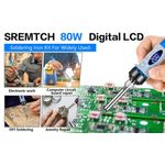 Kit de fer à souder électronique Pistolet à souder numérique LCD 80 W avec interrupteur marche/arrêt Température réglable et rapide Outil de soudage thermostatique à chauffage rapide