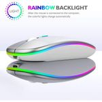 product_image_name-Generic-Ultra-thin Rechargeable Wireless Mouse - 2.4G - Silver-2