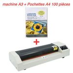 Machine à plastifier A3+A4, avec 1 paquet de plastification 