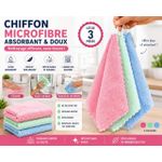 lot de 3 chiffons en microfibre ultra-doux et absorbants