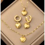 In Collier et Boucles d'oreilles  en or plaqué 18 Carats