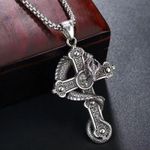 product_image_name-Fashion-Serpentine enroulé croix collier pendentif en argent-1