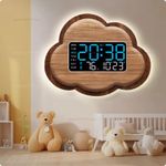 product_image_name-Generic-Horloge murale numérique avec affichage de la date et de la température hebdomadaires, panneau de commande vocal, réveil LED, luminosité réglable, horloge 12/24 heures-5