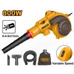 Ingco souffleur electrique 800w + accessoires ab8038