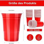 Generic Agréable Lot De 50 Gobelets Réutilisables En Plastique Rouge - image 2