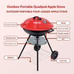 product_image_name-Generic-Barbecue Charbon Portable avec Couvercle – Idéal pour Cuisine Extérieure-2