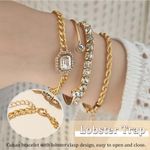 ARHANORY Ensemble de 4 bracelets superposables avec chaîne élastique – Or - image 6