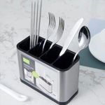 Porte-Couverts de Cuisine en Acier Inoxydable – 4 Compartiments