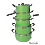 Batterie de Cuisine Premium Vert Printemps (7 Pièces)