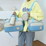 product_image_name-Fashion-Sac à langer noir multifonctionnel pour bébé Sac organisateur de produits pour bébé  et maman, ensemble de 5 pièces, sac à main de maternité pour maman et bébé -2