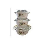 Generic Agréable Lot De 3 Soupières En Porcelaine Avec Couvercle Vitré... - image 4