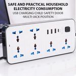 product_image_name-Generic-Bande d'alimentation multifonctionnelle USB + Type-C à charge rapide pour la maison et le bureau - blanc-3