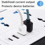 product_image_name-Generic-Bande d'alimentation multifonctionnelle USB + Type-C à charge rapide pour la maison et le bureau - blanc-4